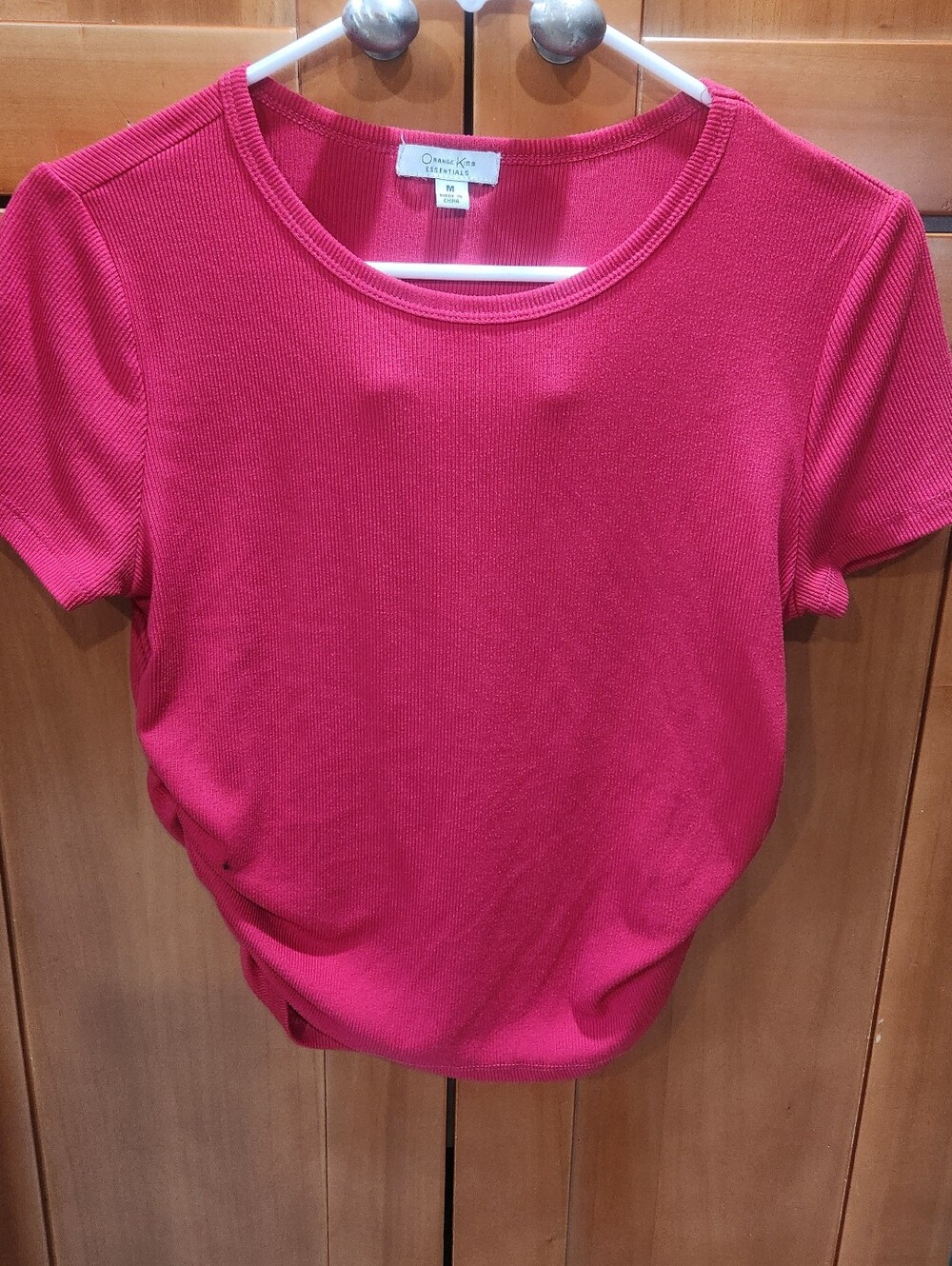 Women's Hot Pink Short Sleeve Knit Tee
